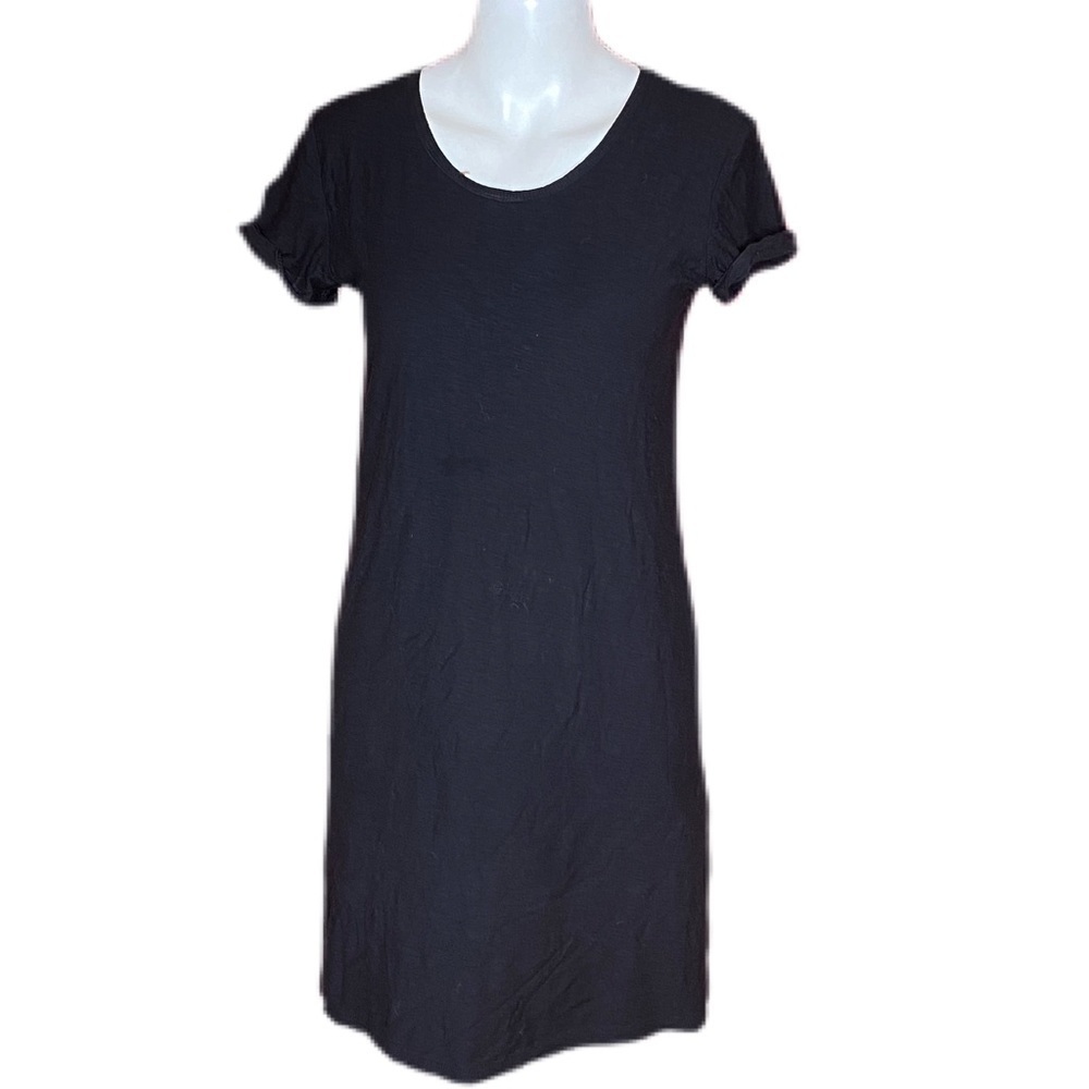 James Perse Standard Shirt Dress Black LBD